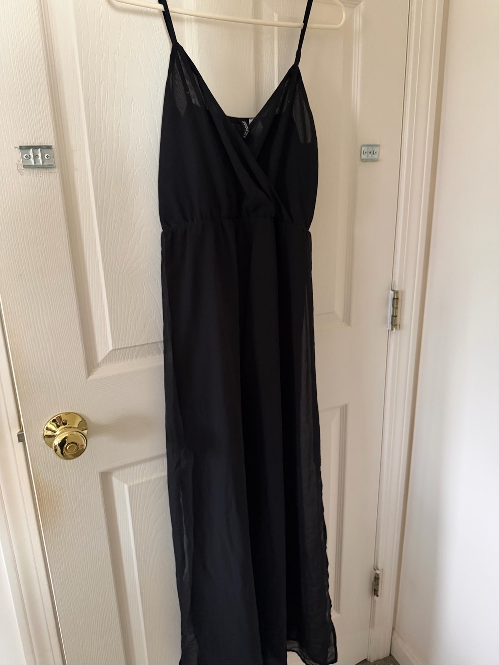 H&M Black Spaghetti-Strap Maxi Dress